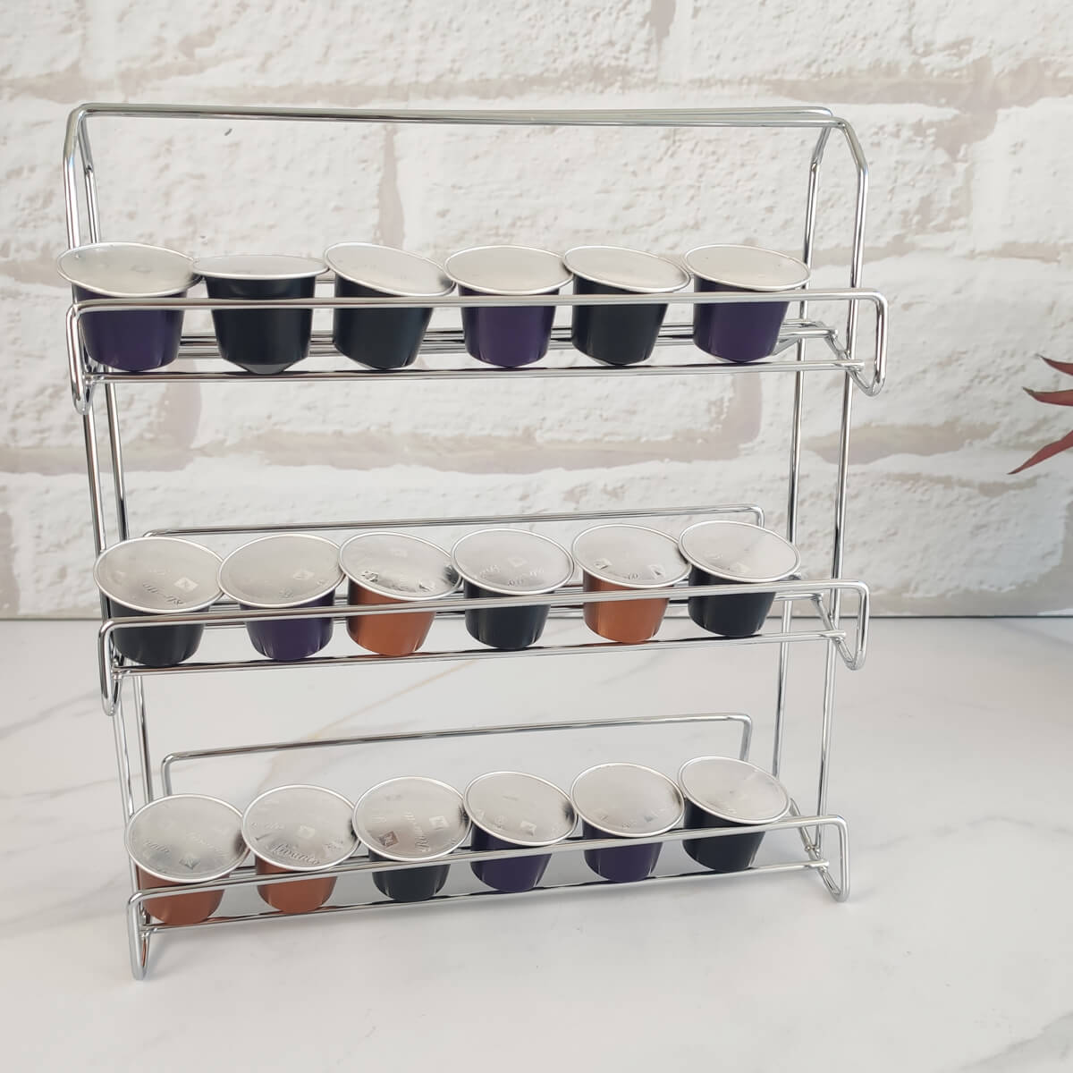 Porta Cápsulas De Café Três Corações Dolce Gusto Nespresso Suporte Cromado Libéria Schmitt