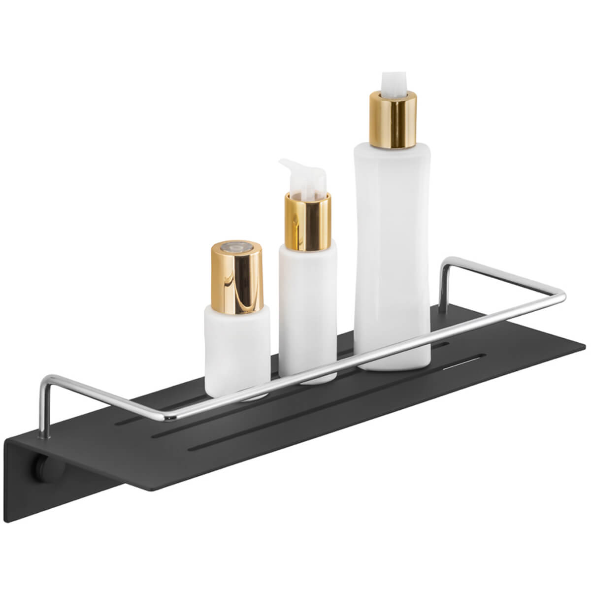Suporte Para Banheiro Porta Shampoo Alumínio Normmam Grafite