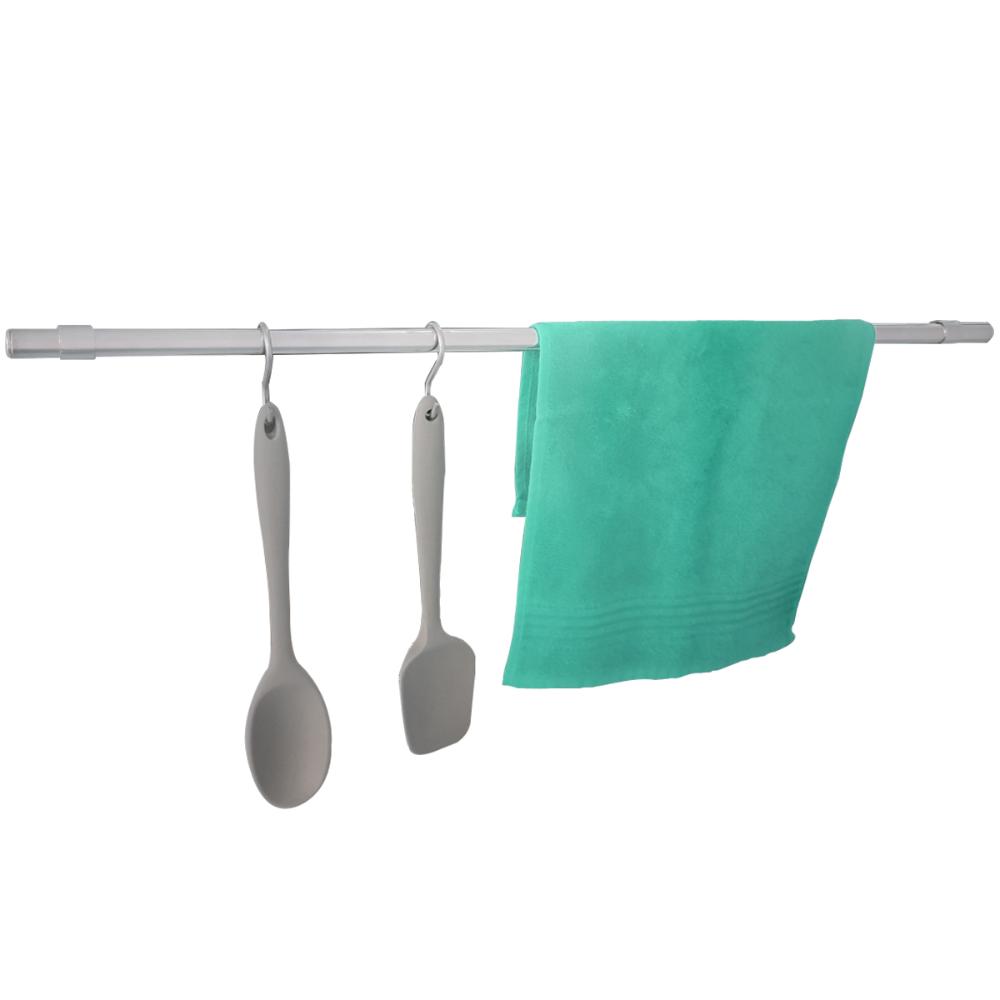 Barra De Utensílios Suporte De Cozinha Redondo Em Aço Inox Com 75cm