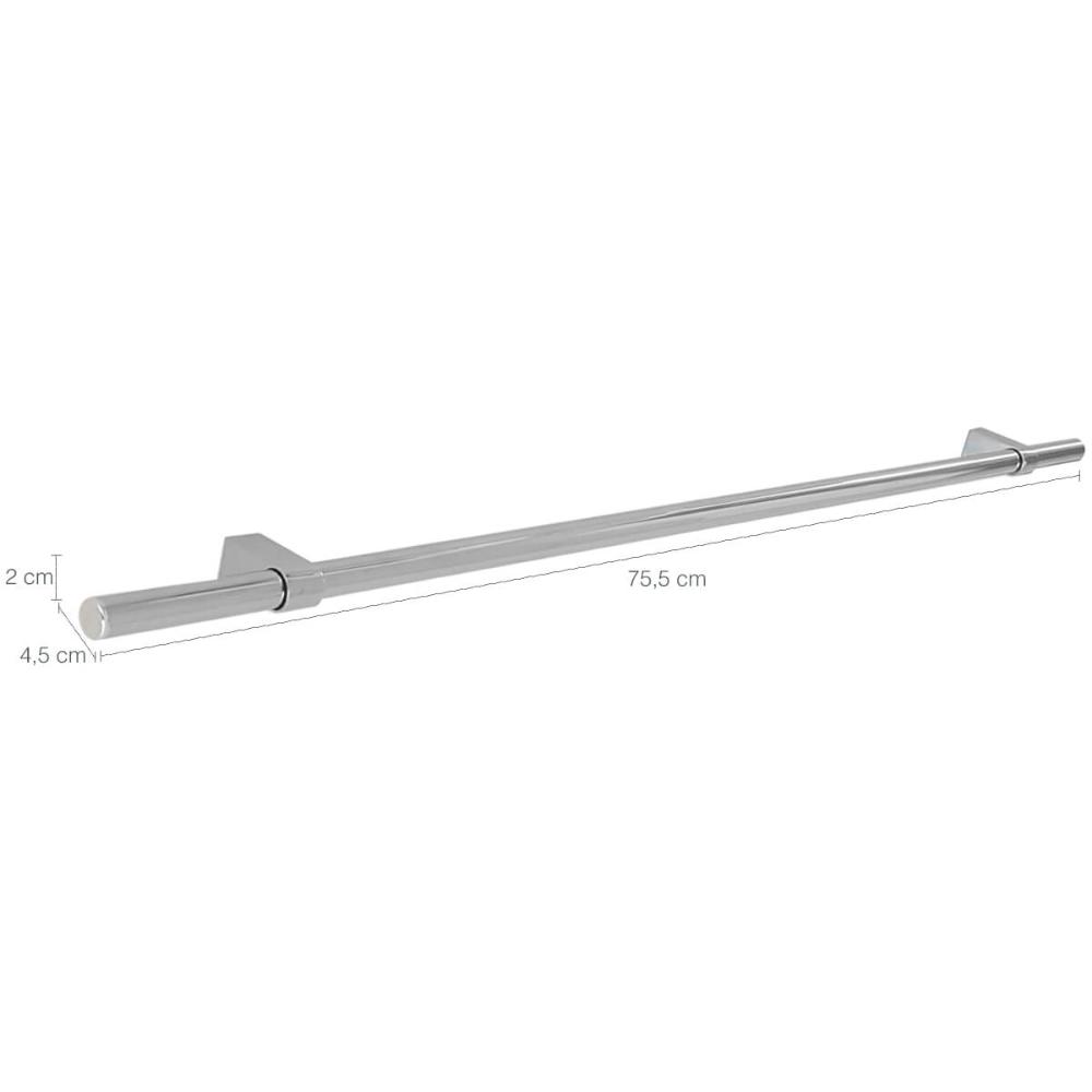 Barra De Utensílios Suporte De Cozinha Redondo Em Aço Inox Com 75cm