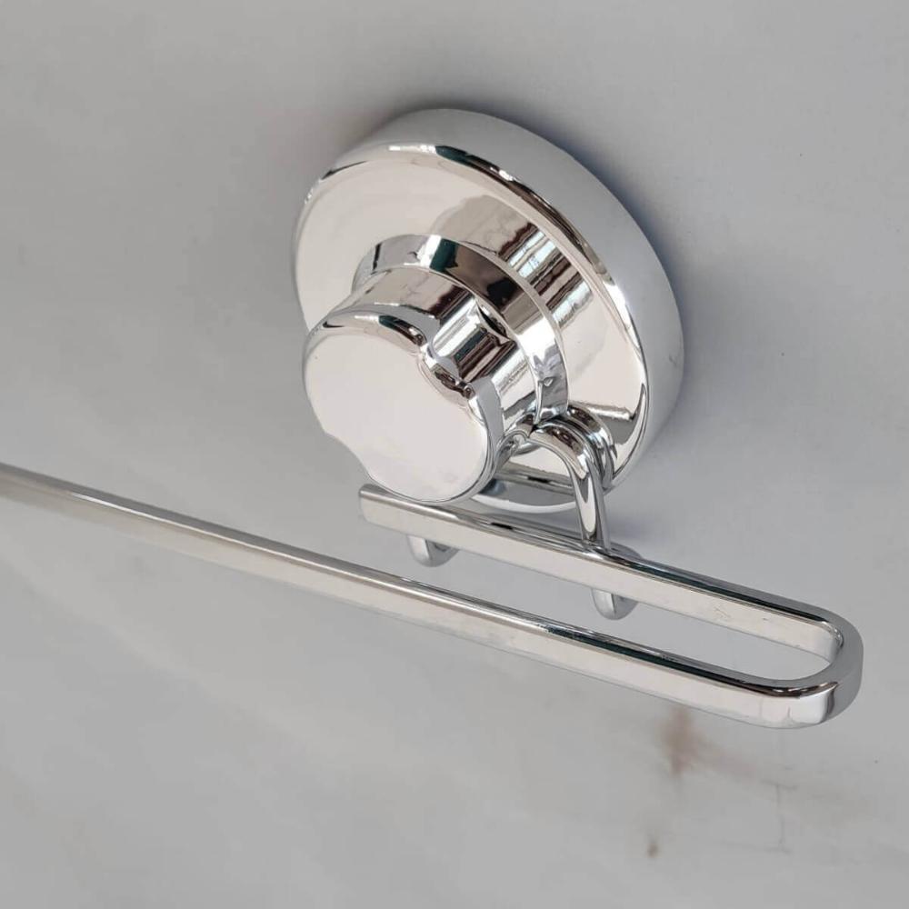 Barra para Pendurar Utensílios de Cozinha Com Ventosa 50cm Aço Cromado