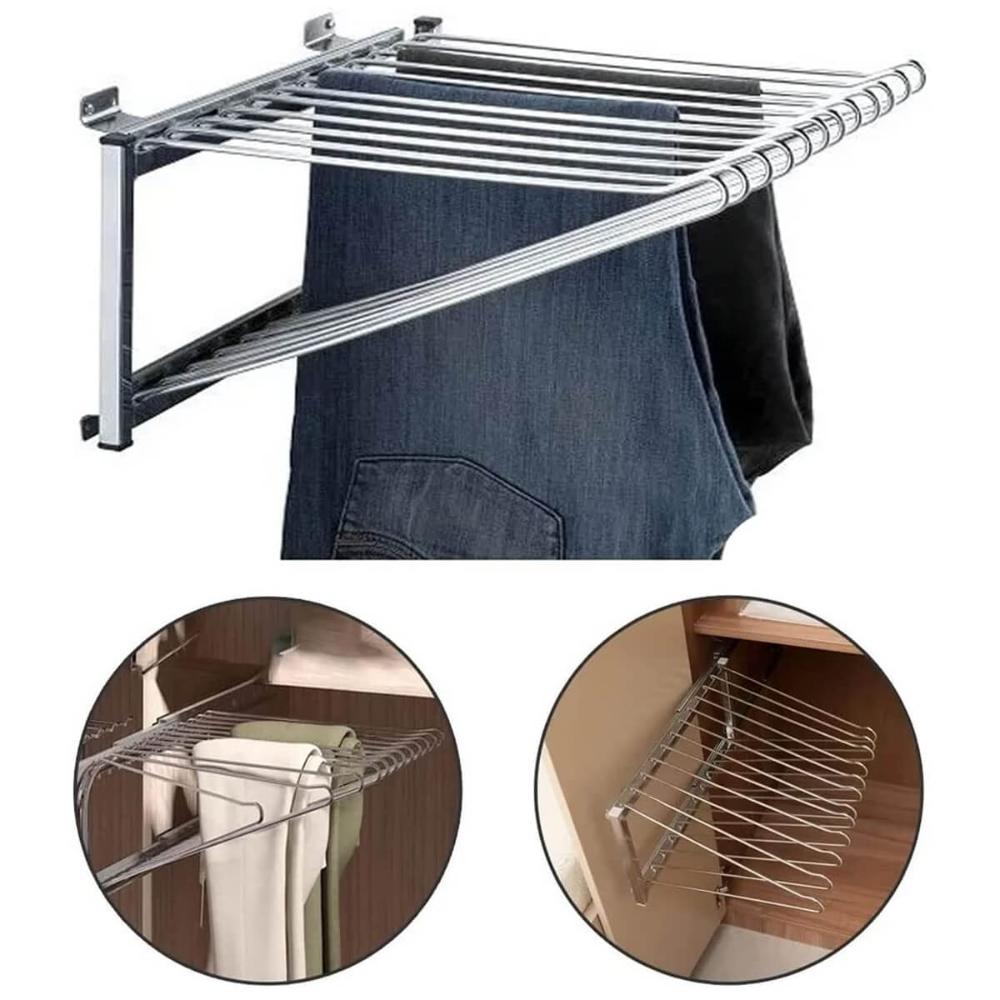 Calceiro Deslizante para Closet Guarda Roupas 38x46x2cm 12 Varetas Aramado Cromado Tubular Schmitt