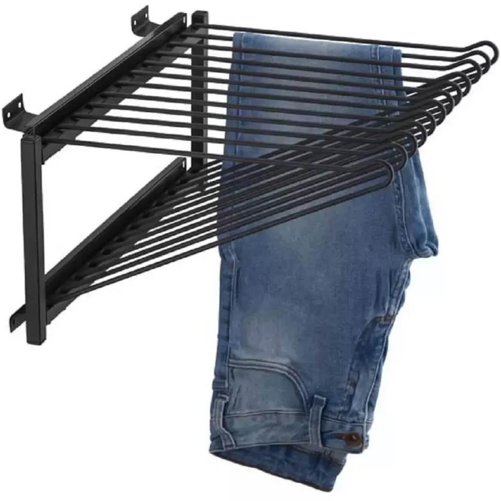 Calceiro Deslizante para Guarda Roupa Closet Aramado 12 Varetas com Corrediça Preto Fosco