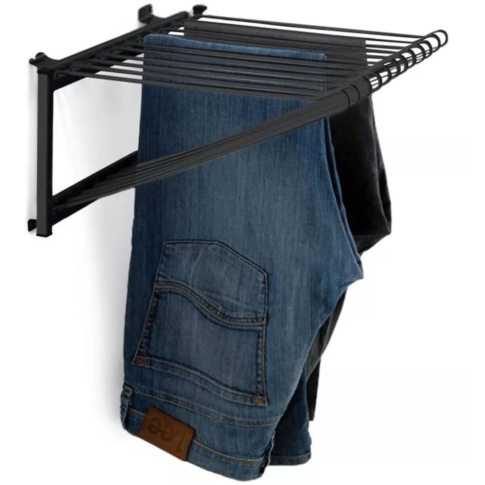 Calceiro Deslizante para Guarda Roupa Closet Aramado 12 Varetas com Corrediça Preto Fosco