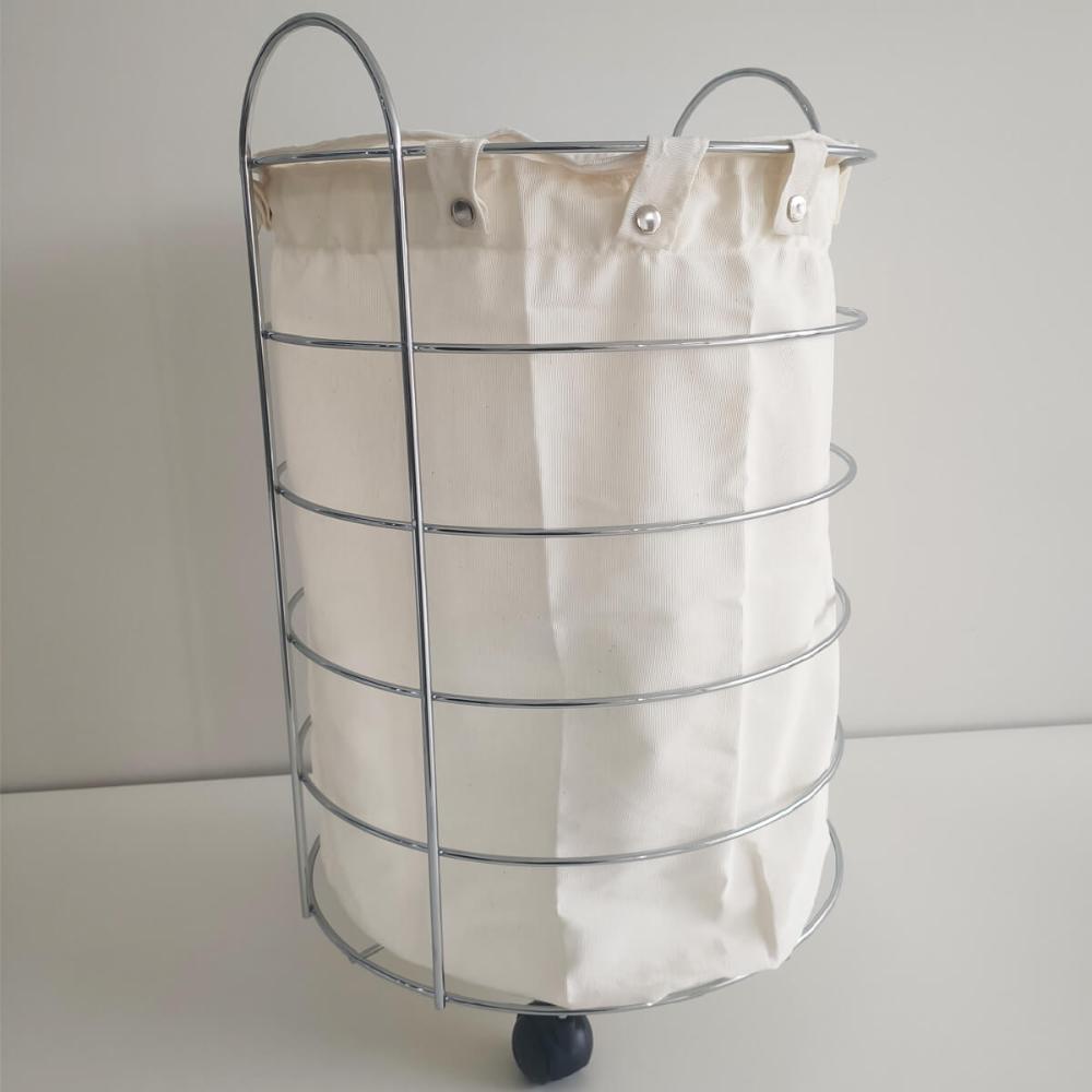 Cesto Para Roupa Aramado  Tulipa 56cmX36cm Cesto Com Saco Cr