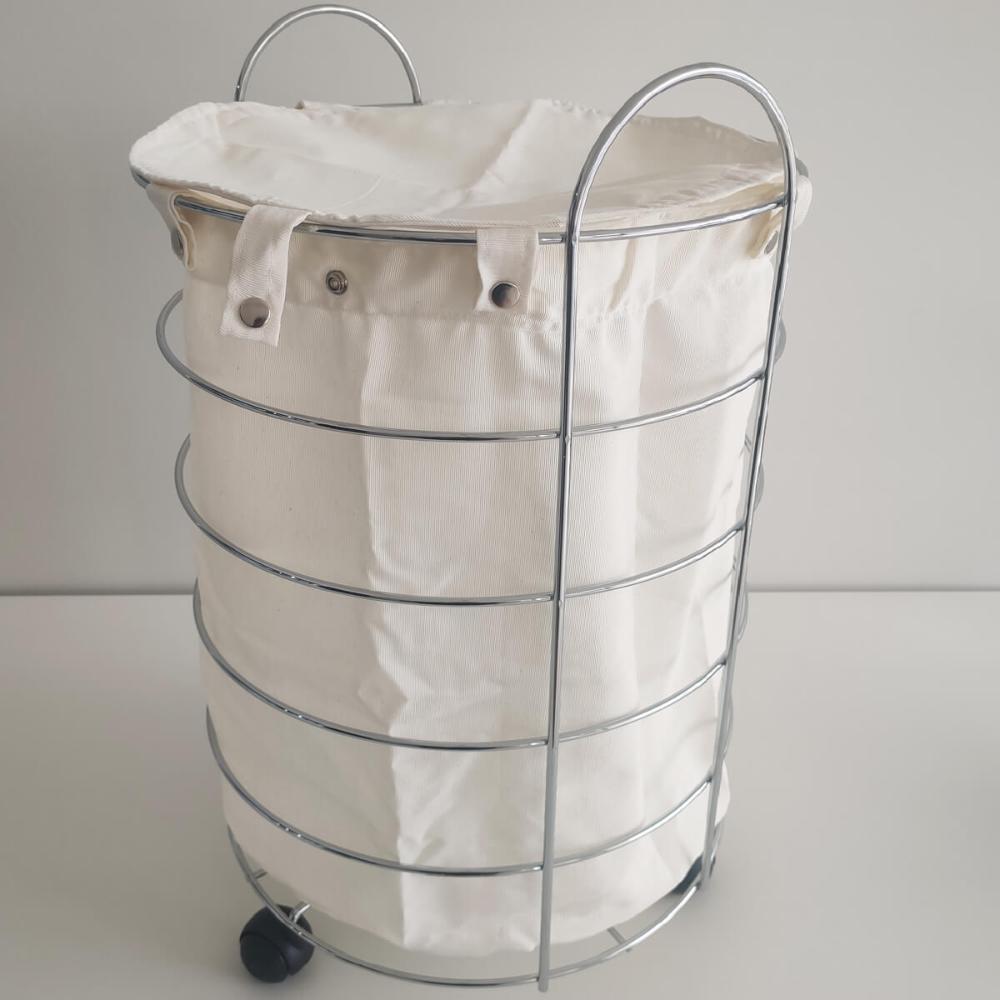 Cesto Para Roupa Aramado  Tulipa 56cmX36cm Cesto Com Saco Cr