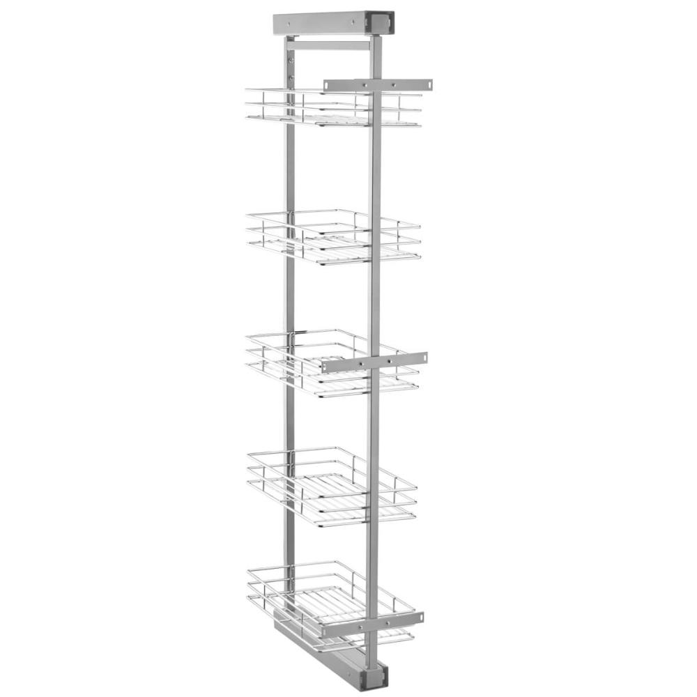 Coluna Deslizante com Corrediça 5 Cestos Aramados para Armário 47x25x146cm Schmitt