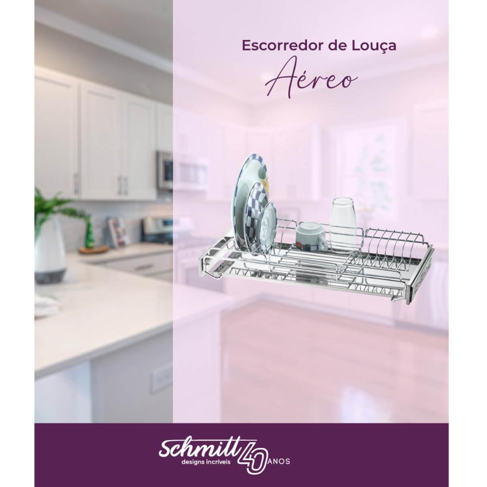 Escorredor de Embutir 57x26cm com Bandeja e Corrediças Desli