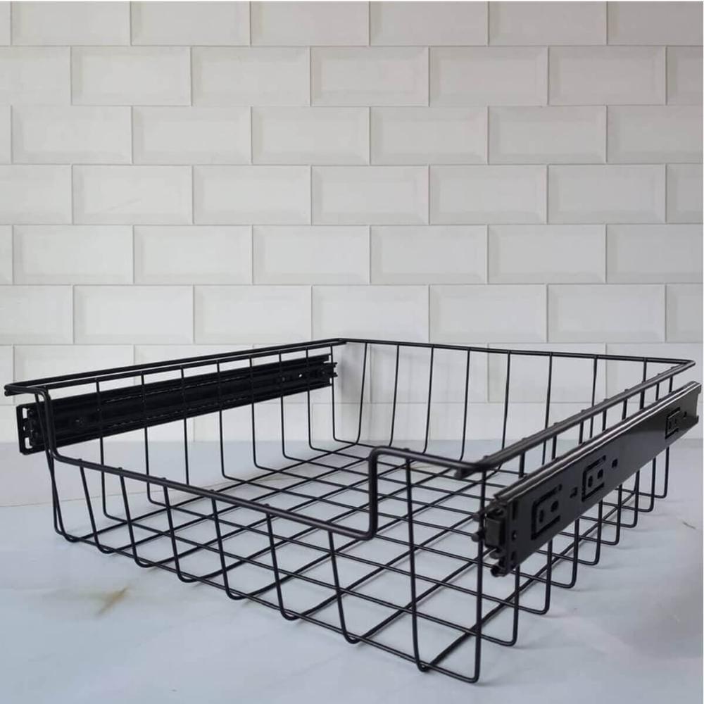 Gaveta Fruteira Deslizante Aramada com Corrediça Preta 47cm