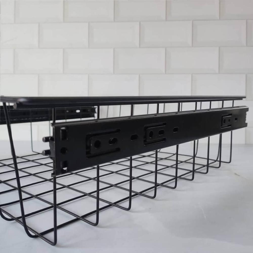 Gaveta Fruteira Deslizante Aramada com Corrediça Preta 47cm