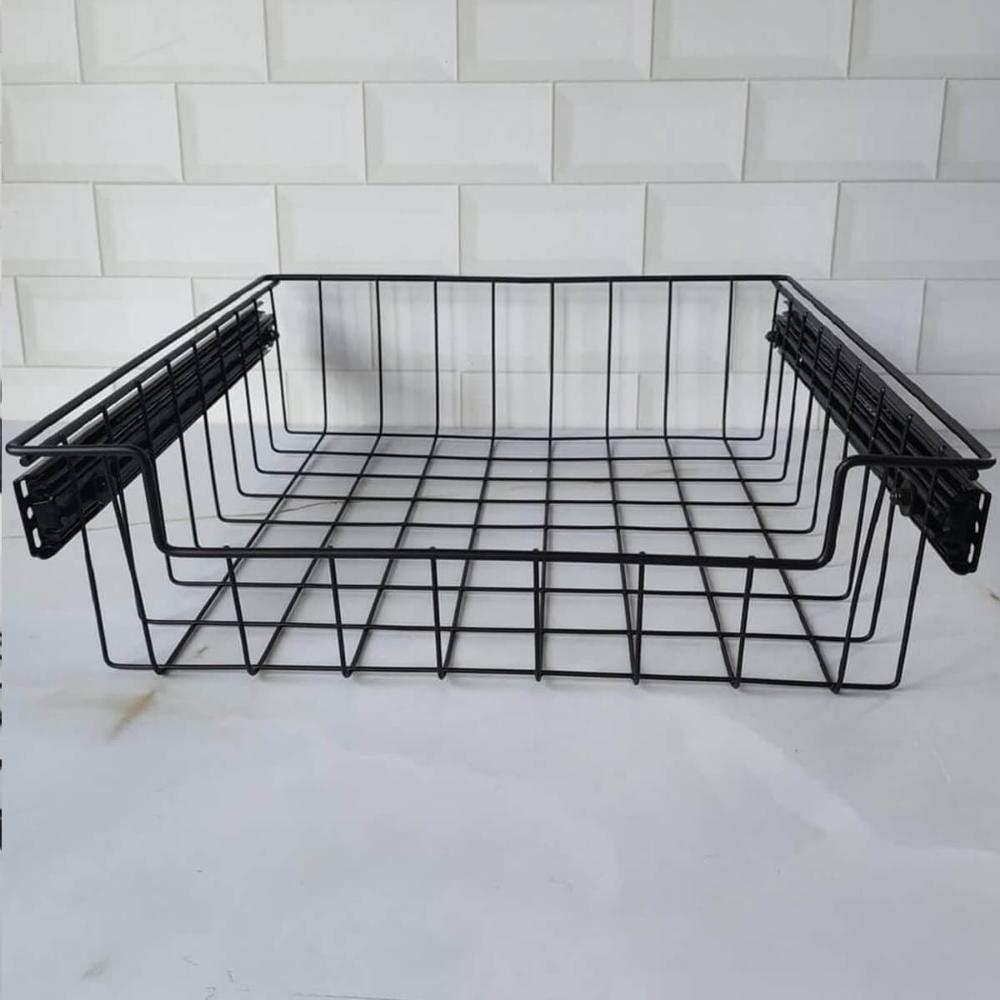 Gaveta Fruteira Deslizante Aramada com Corrediça Preta 47cm