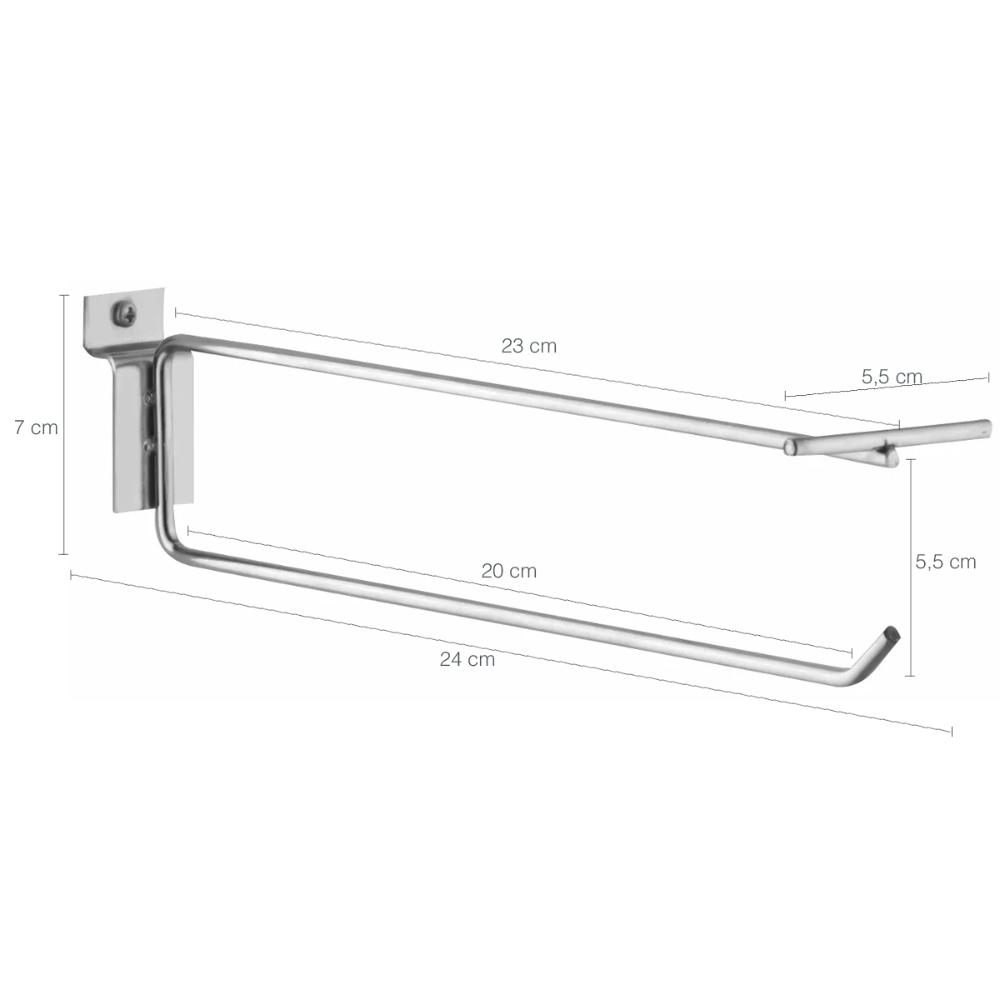 Kit 10 Ganchos 20cm Cabide Expositor Para Painel Canaletado Cromado