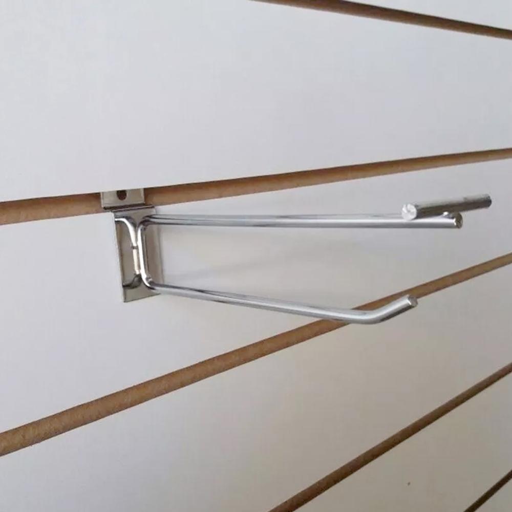 Kit 10 Ganchos 20cm Cabide Expositor Para Painel Canaletado Cromado