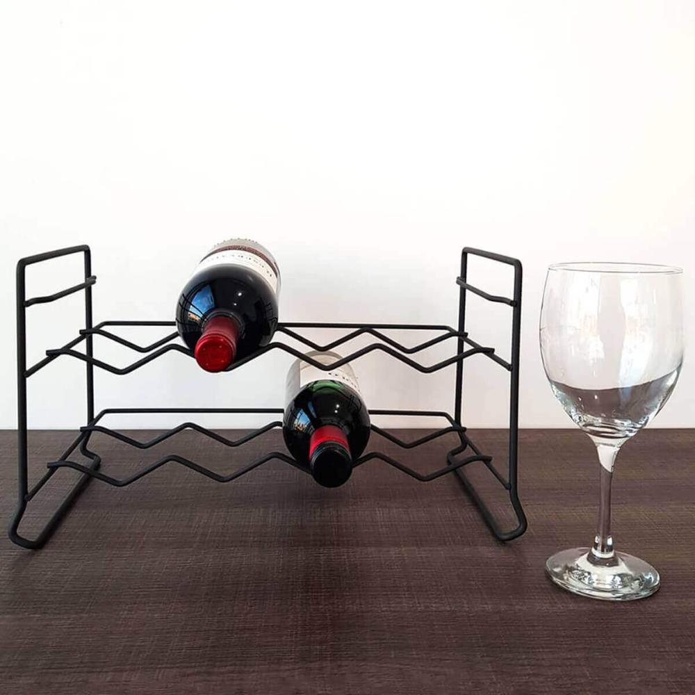 Kit 4 Suportes 32 Garrafas Vinho Adega Aramada Empilhável Ho