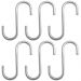 Kit 6 Ganchos Tipo S Multiuso Cromado 2cm Schimitt para Barra de Utensílios Toalha