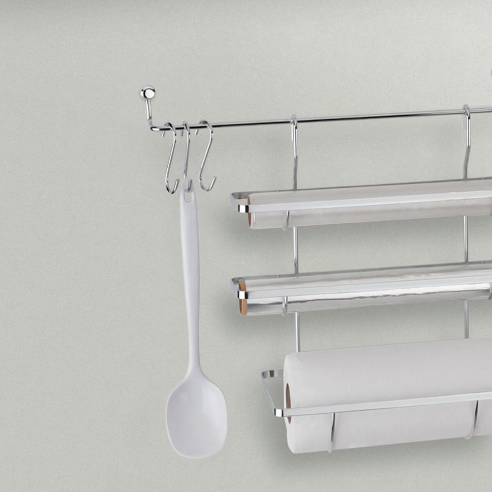 Kit 6 Ganchos Tipo S Multiuso Cromado 2cm Schimitt para Barra de Utensílios Toalha