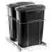 Lixeira Deslizante Slim Dupla 45,5cm x 29cm x44cm Cesto de L