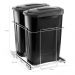 Lixeira Deslizante Slim Dupla 45,5cm x 29cm x44cm Cesto de L