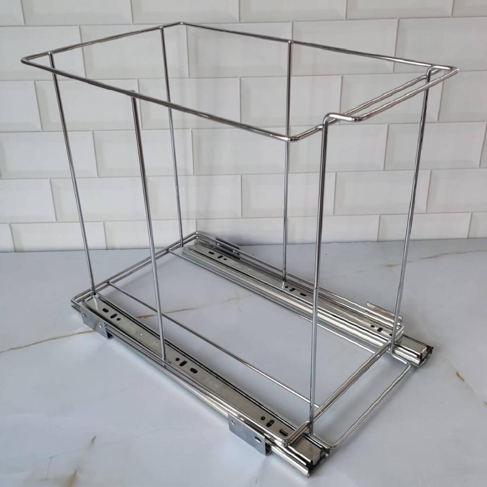 Lixeira Dupla Deslizante de Embutir Armário para Cozinha 10L Corrediça Tampa Basculante