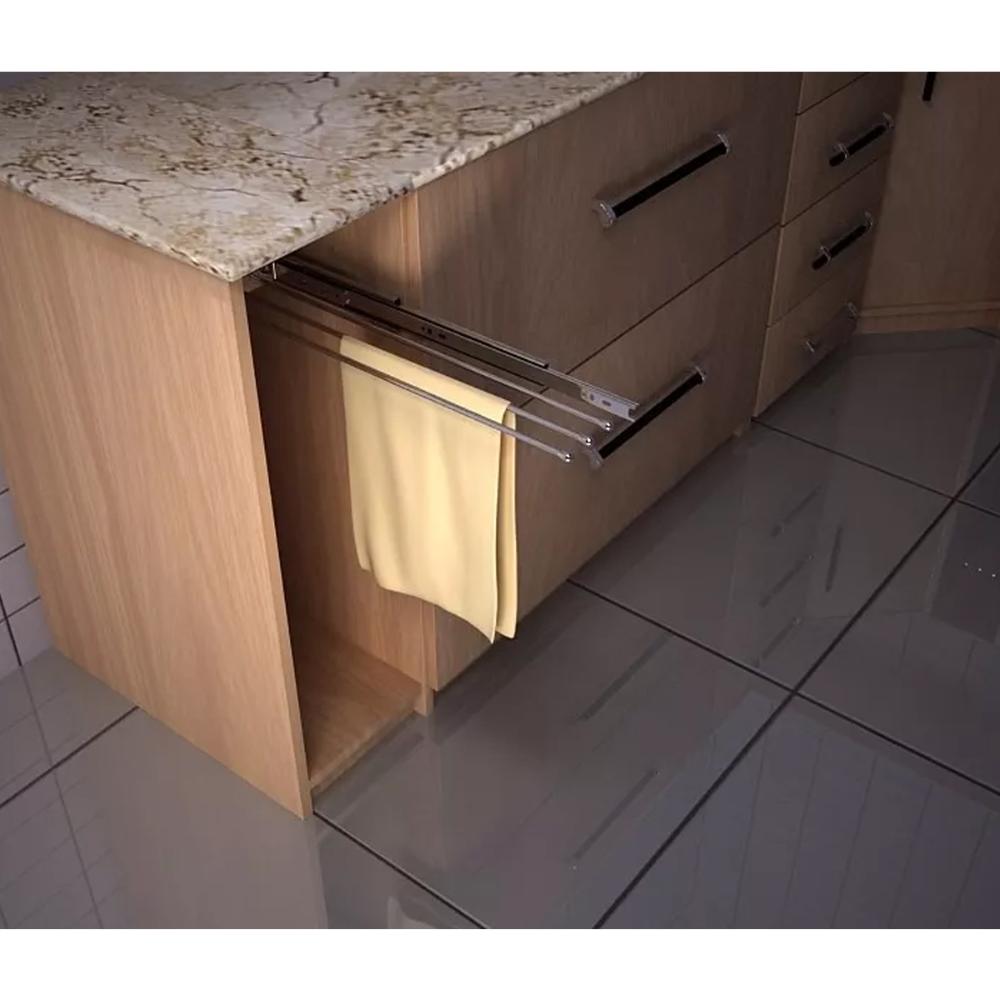Porta Pano De Prato Triplo Deslizante Com Trilho Cozinha