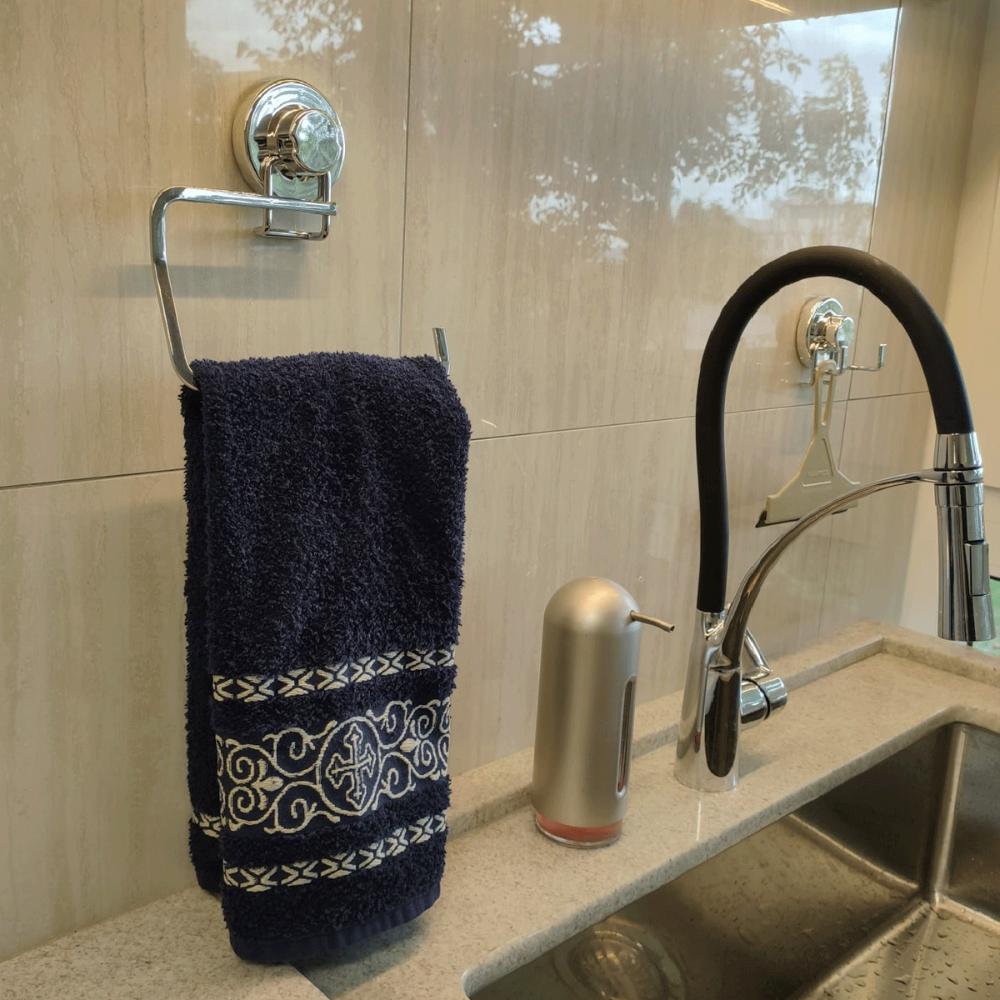 Porta Toalha de Rosto Toalheiro de Lavabo com Ventosa Facili