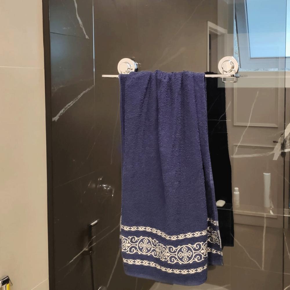 Porta Toalha para Banheiro com Ventosa Toalheiro Faciliti Cr