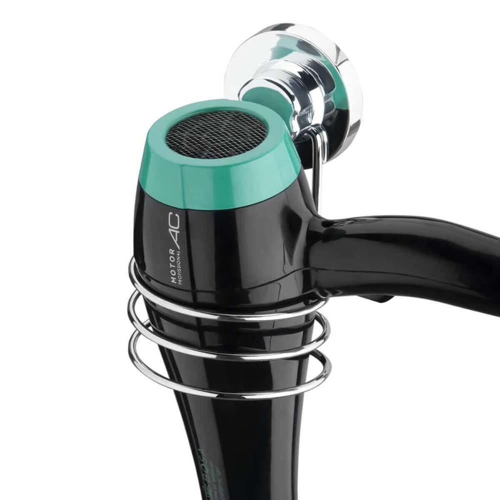 Suporte Para Secador de Cabelo com Ventosa ABS Aço Cromado Faciliti Schmitt