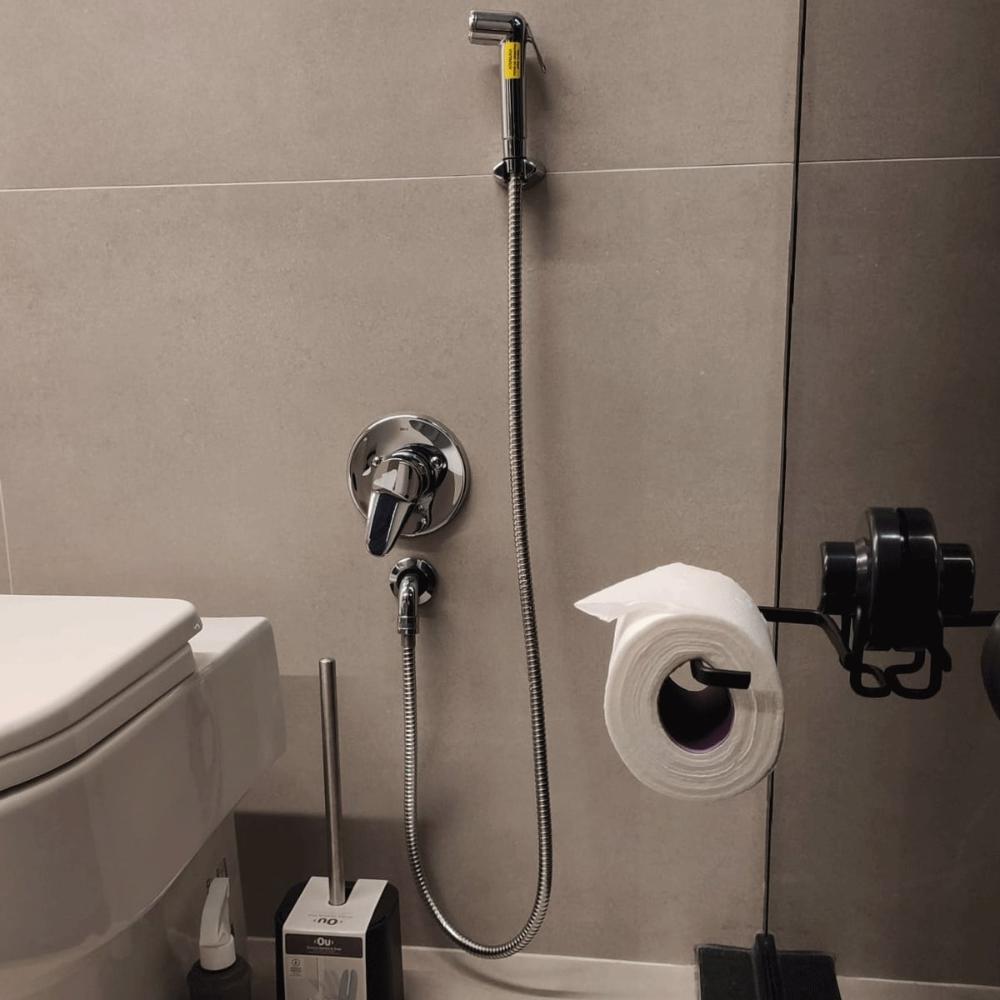 Suporte Porta Papel Higiênico Fixação Ventosa Preto Fosco Faciliti Papeleira