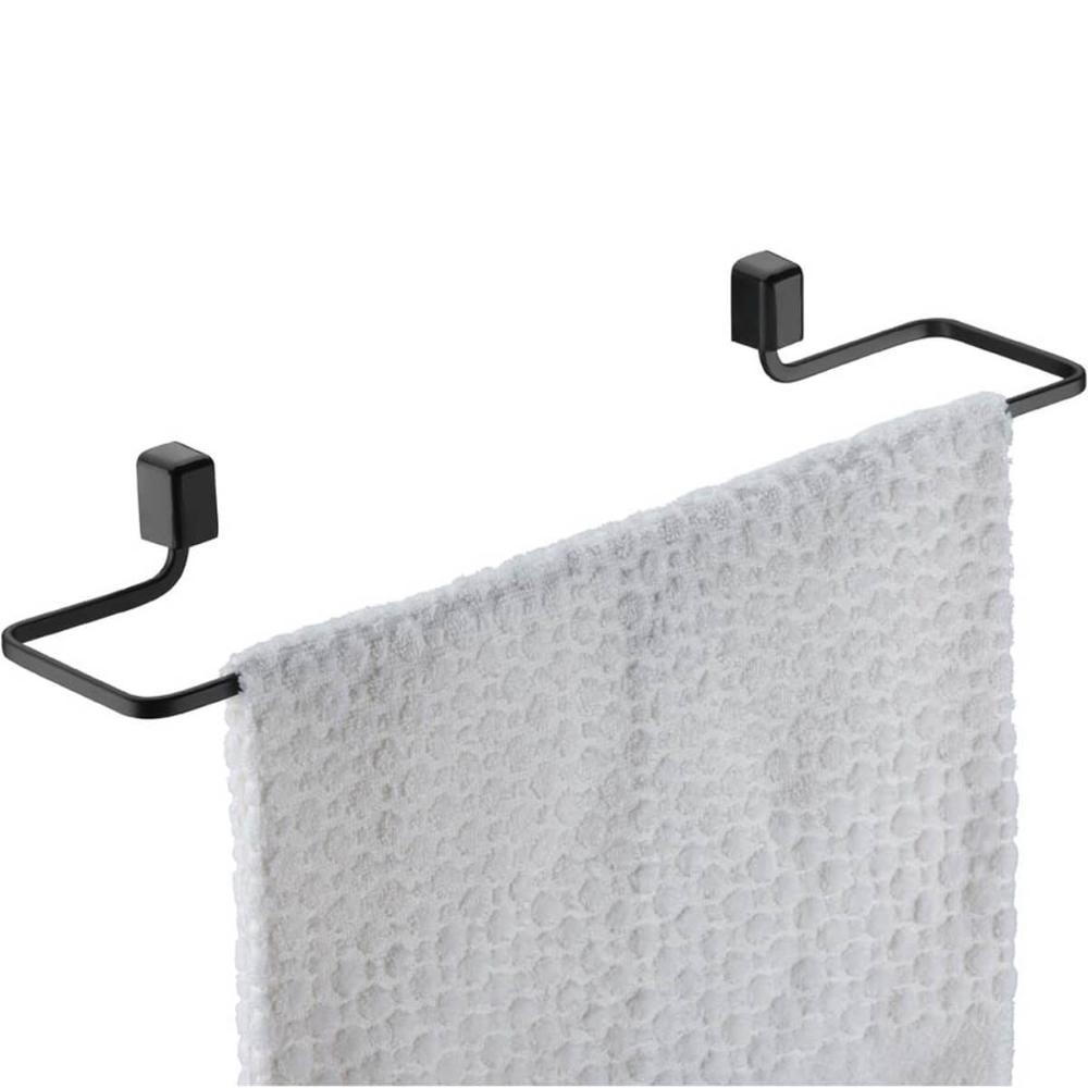 Suporte Porta Toalha de Banho Preto Fosco Toalheiro 45cm para Banheiro Schmitt
