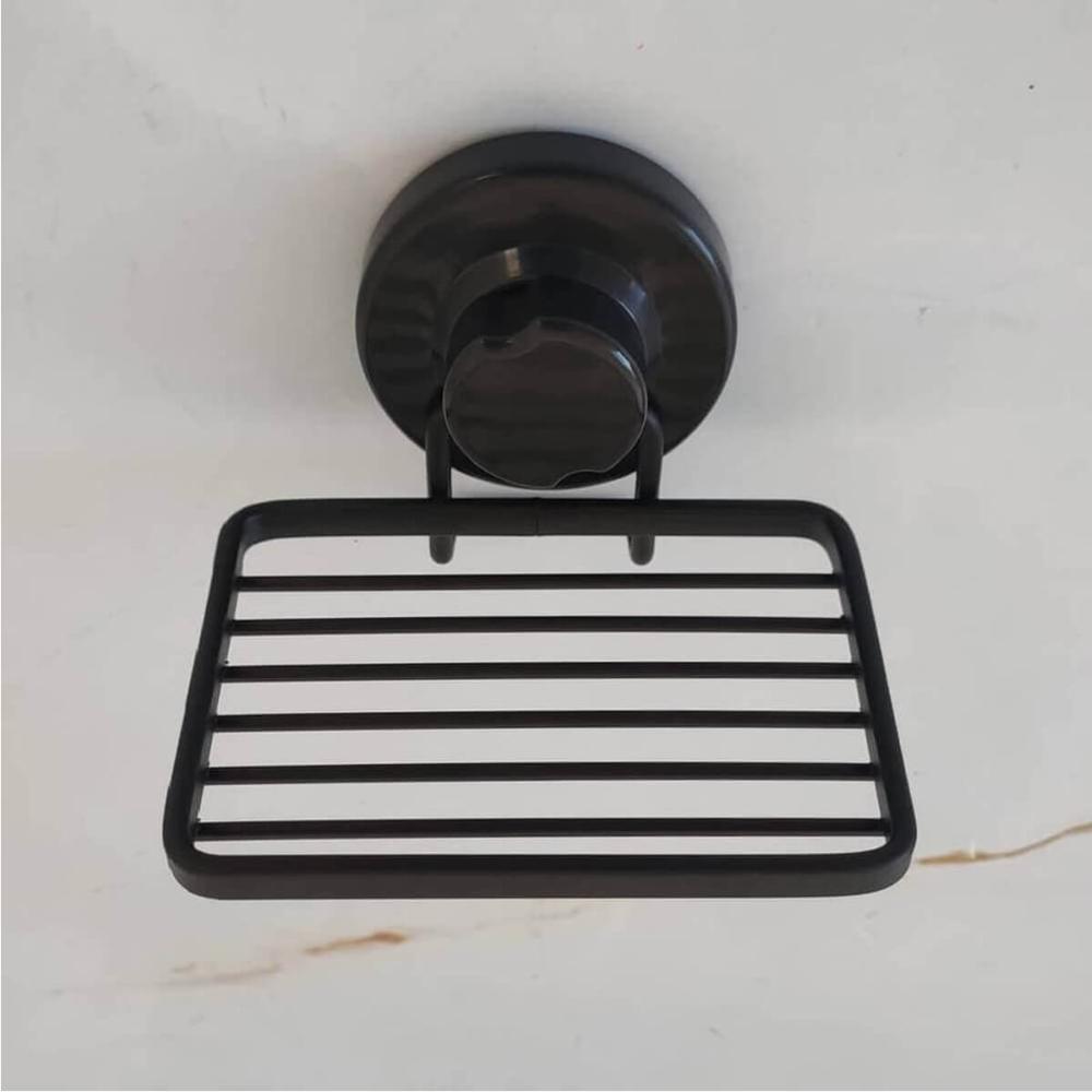 Suporte para Toalhas Porta Papel Higiênico e Saboneteira com Ventosa Preto Faciliti Banheiro