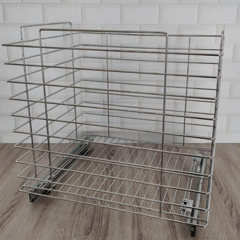 Tulha Aramada Deslizante 45cm x 37,5cm Cesto Roupa Suja com