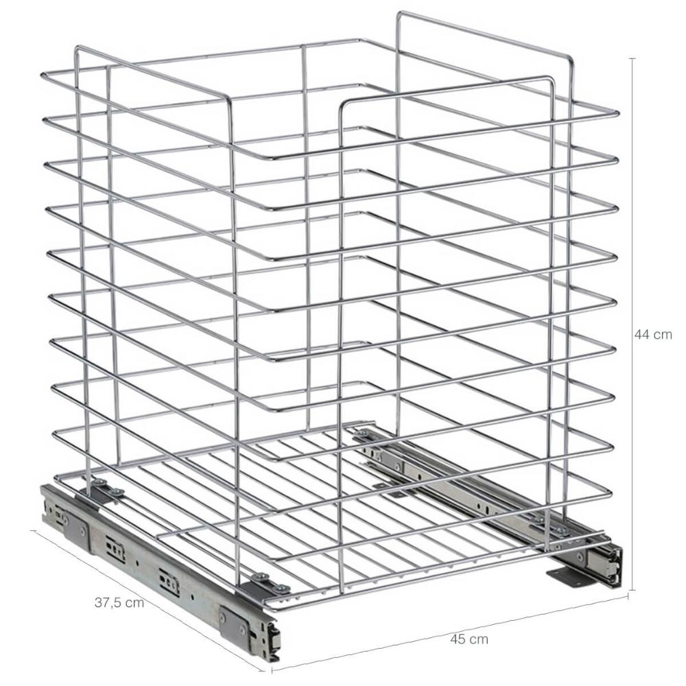 Tulha Aramada Deslizante 45cm x 37,5cm Cesto Roupa Suja com