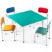 Conjunto Coletivo Quadrado Infantil - 1 Mesa e 4 Cadeiras