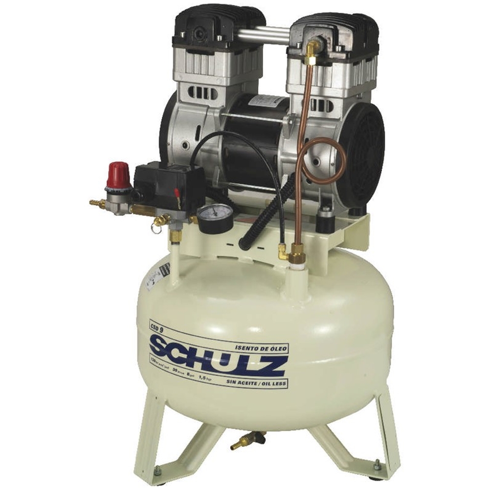 Compressor Schulz Csd 9 30 Lts 120 Lbs 1.5 Cv 220v Isento De Óleo
