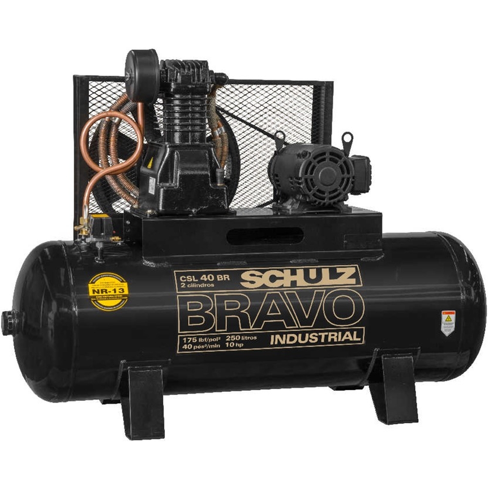 Compressor Schulz Csl 40 Bravo 250 Lts 175 Lbs 10 Cv Trif. I