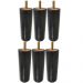 Kit 6 Pés de Cama Box Madeira 12cm Preto Casal Solteiro Queen King