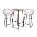 Conjunto de Mesa Bistrô com 2 Banquetas Cheers Castanho e Branco
