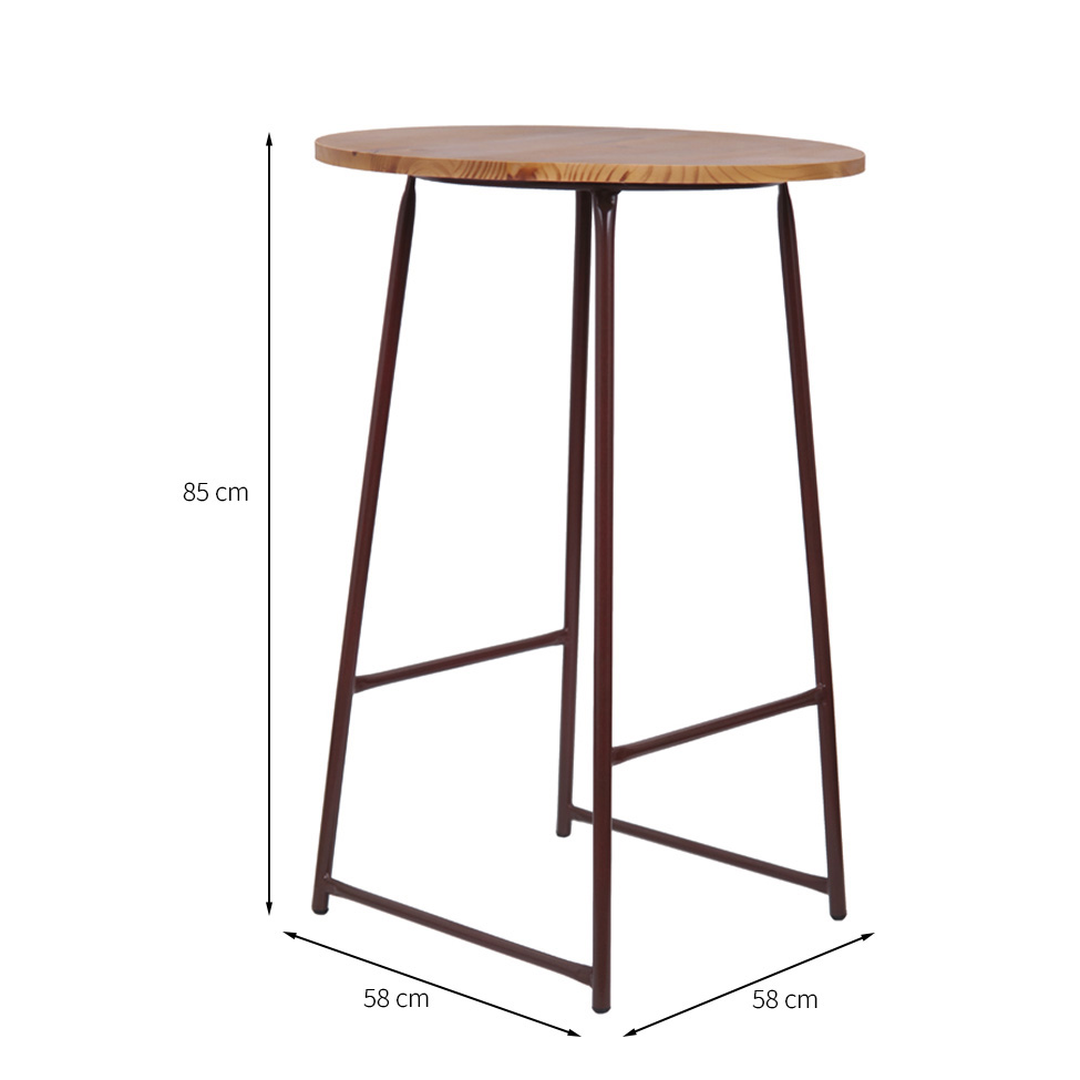 Conjunto de Mesa Bistrô com 2 Banquetas Cheers Castanho e Branco