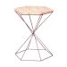 Mesa Lateral Hexagonal Quito Madeira e Bronze
