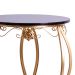 Mesa Lateral Redonda Roma Preta e Dourada
