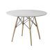 Mesa de Jantar Redonda Eiffel Wood Branco 110 cm