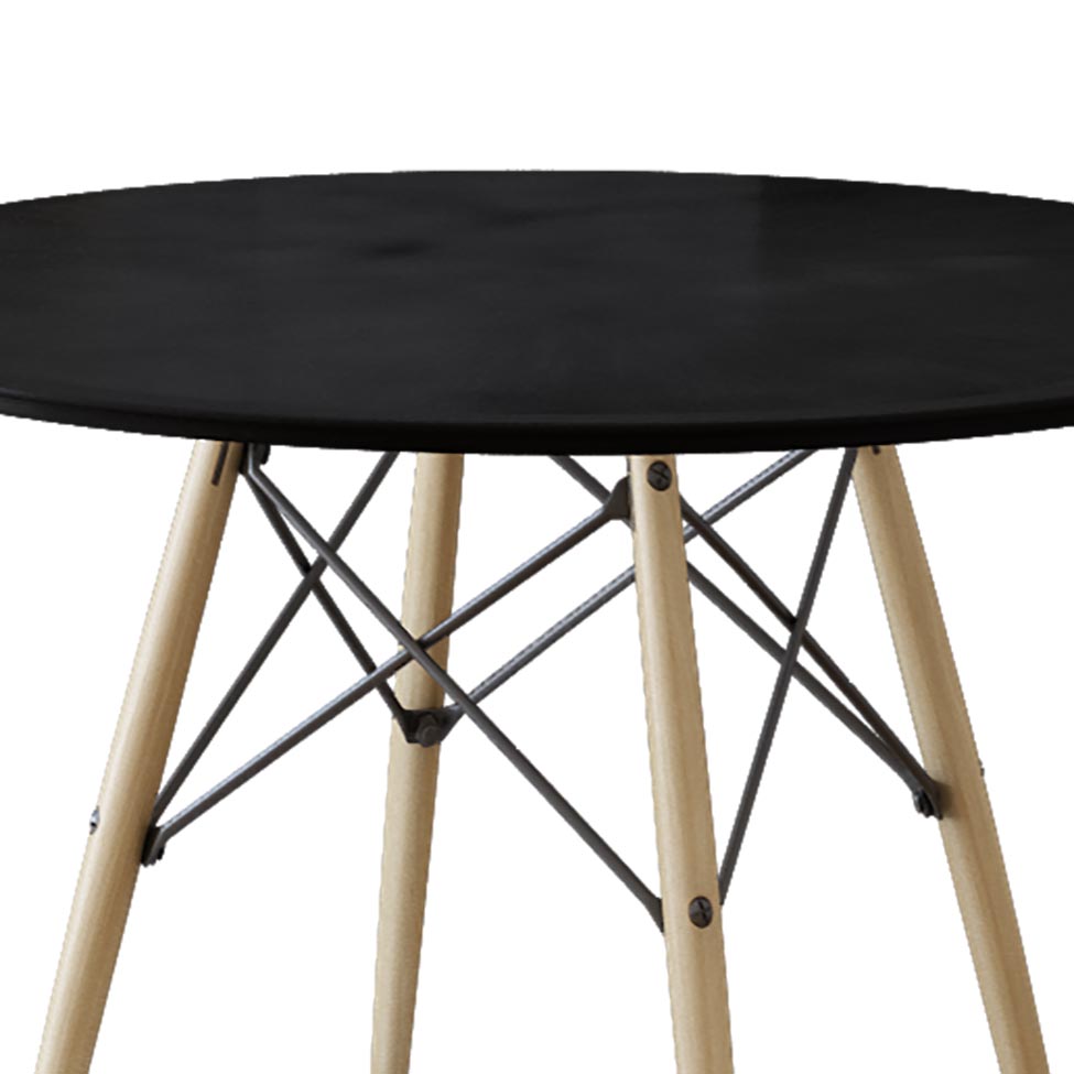 Mesa de Jantar Redonda Eiffel Wood Preto 110 cm