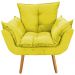 Combo Poltrona Decorativa Opala Deluxe com Puff Suede Amarelo