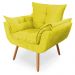 Combo Poltrona Decorativa Opala Deluxe com Puff Suede Amarelo