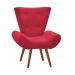 Kit Poltrona Decorativa com Puff Bella Pés Madeira Suede Vermelho