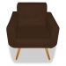 Poltrona Decorativa Anitta Corino Marrom - Shop da Mobilia