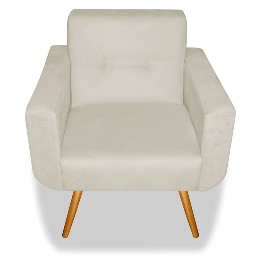Poltrona Decorativa Anitta Suede Bege - Shop da Mobilia