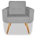 Poltrona Decorativa Anitta Suede Cinza - Shop da Mobilia