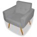 Poltrona Decorativa Anitta Suede Cinza - Shop da Mobilia