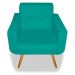 Poltrona Decorativa Anitta Suede Turquesa - Shop da Mobilia